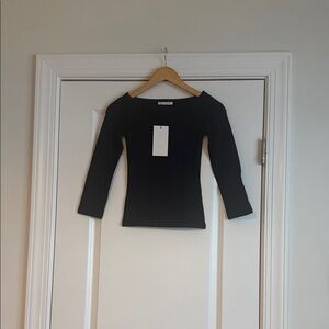Zara Black Boatneck T-Shirt NWT